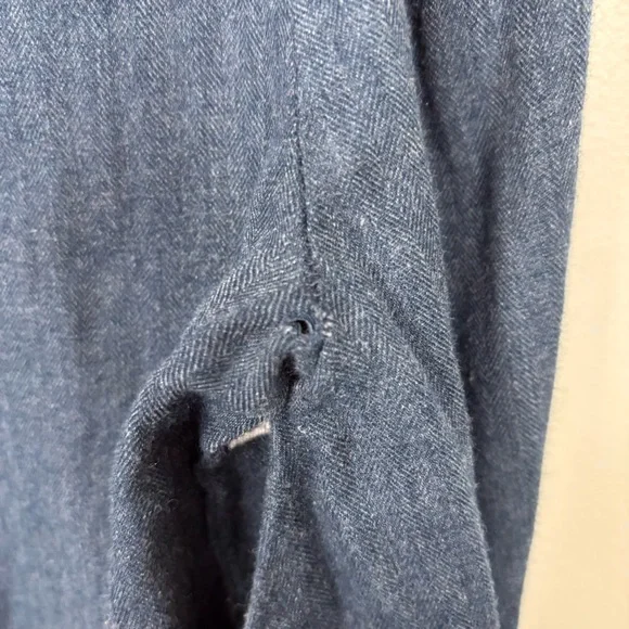 Zara ZRF Top Women's XS Blue Embroidered Chambray Baby Doll Bohemian Flawed - Picture 6 of 9